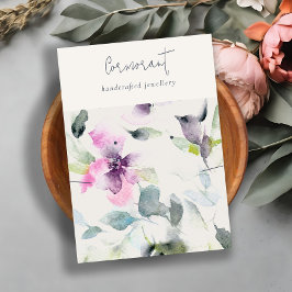 Tarjeta De Visita Guión suave rosa morado floral suave collar de rie