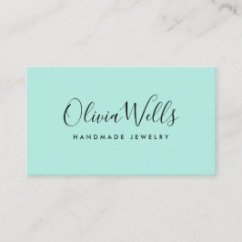 Tarjeta De Visita Guión Turquesa Escrito A Mano Iconos De Medios Soc