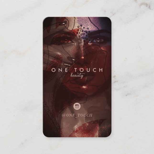 Tarjeta De Visita Guión único de belleza retrato femenino bohemias (Anverso)