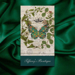 Tarjeta De Visita guiones bohemios mariposa botánica francesa