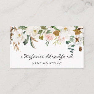Tarjeta De Visita Guirnalda del algodón de la magnolia de la