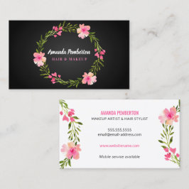 Tarjeta De Visita Guirnalda floral de la acuarela elegante
