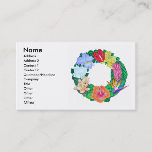 Tarjeta De Visita Guirnalda tropical de la hawaiana