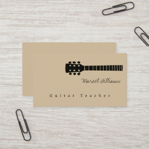 Tarjeta De Visita Guitar Beige