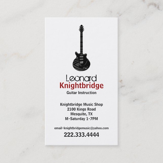 Tarjeta de visita Guitar de estilo (Anverso)