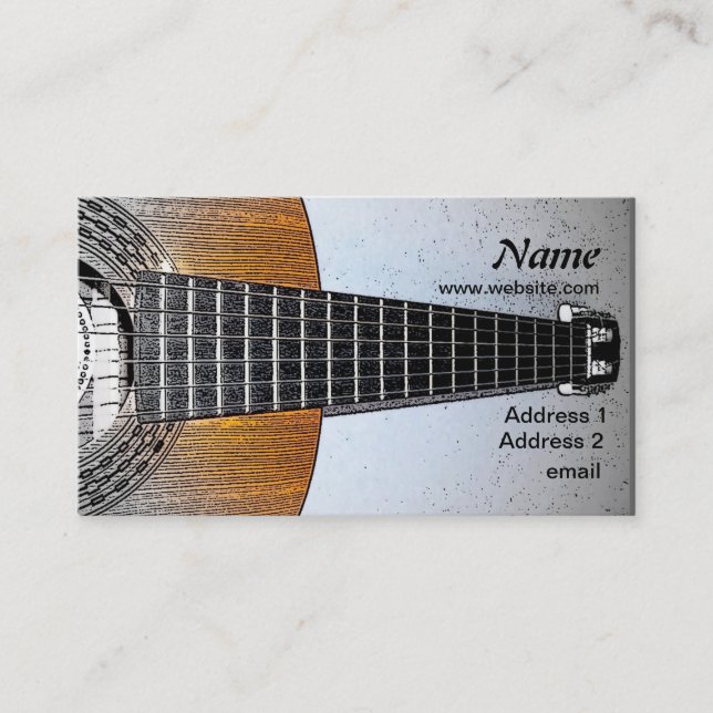 Tarjeta De Visita Guitar Digital Ink Business Cards (Anverso)