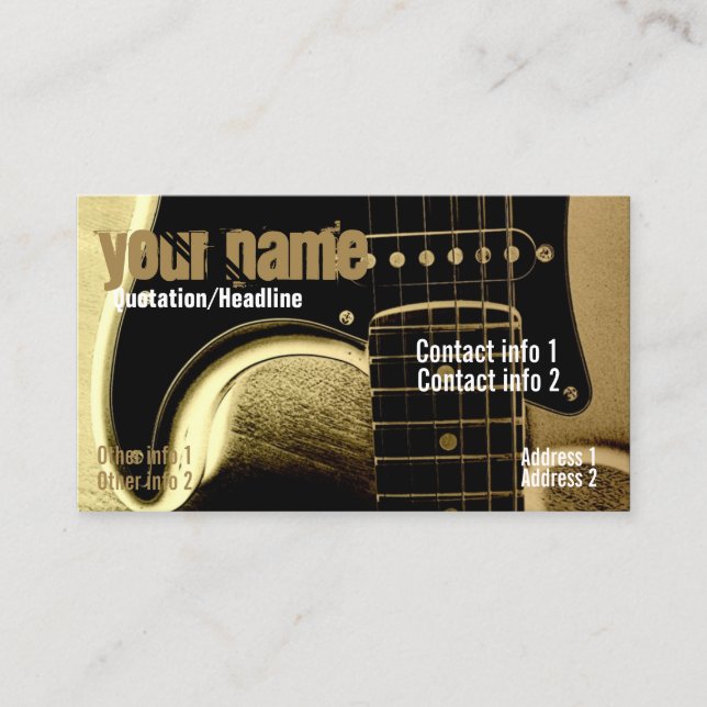 Tarjeta De Visita Guitar Latte Business card (Anverso)