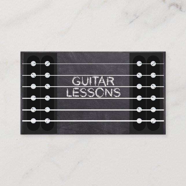 Tarjeta De Visita Guitar Lecciones de Música Instructor de Música Cl (Anverso)