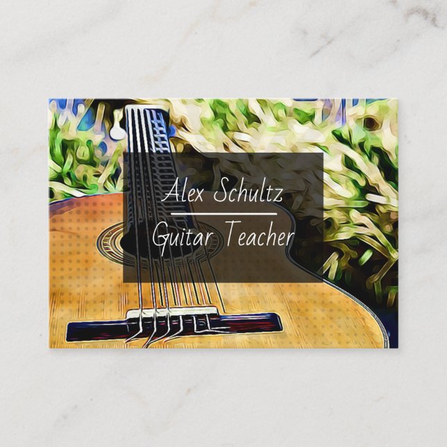 Tarjeta de visita Guitar Lessons (Anverso)