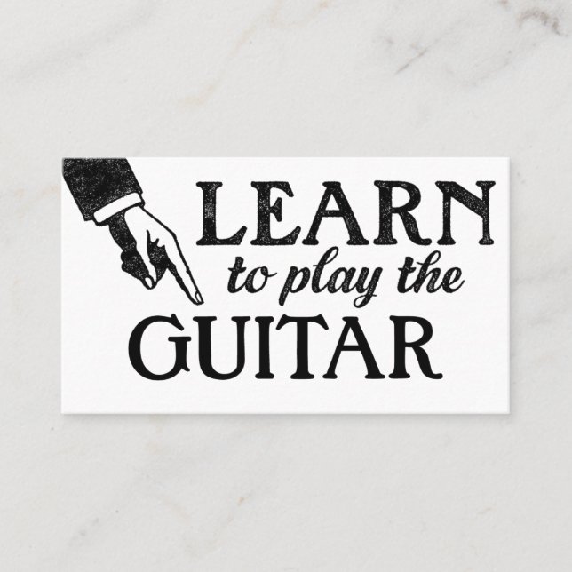 Tarjeta De Visita Guitar Lessons Business Cards - Guay Vintage (Anverso)