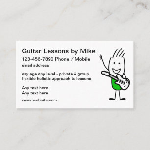 Tarjeta De Visita Guitar Lessons Guay Business Cards