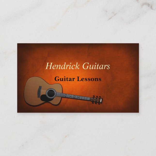Tarjeta De Visita Guitar Lessons Guitar Sales (Anverso)