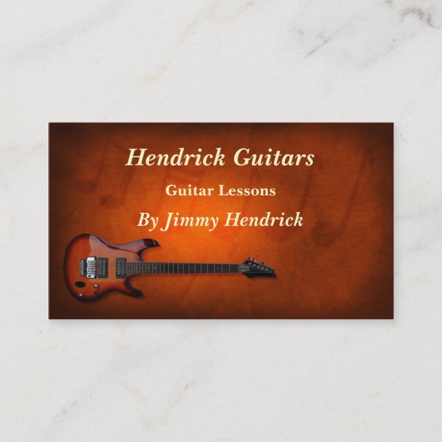 Tarjeta De Visita Guitar Lessons Guitar Sales (Anverso)