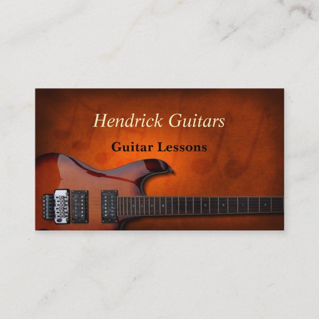 Tarjeta De Visita Guitar Lessons Guitar Sales (Anverso)