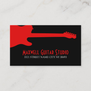 Tarjeta De Visita Guitar Lessons Instructor Music Studio