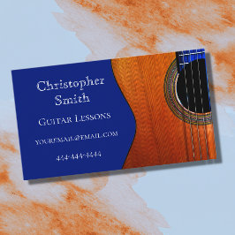 Tarjeta De Visita Guitar Music Lessons Blue 
