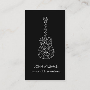Tarjeta De Visita Guitar Music World Teacher Player Gray Black