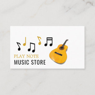 Tarjeta De Visita Guitar Notes, Musical Instruments Store