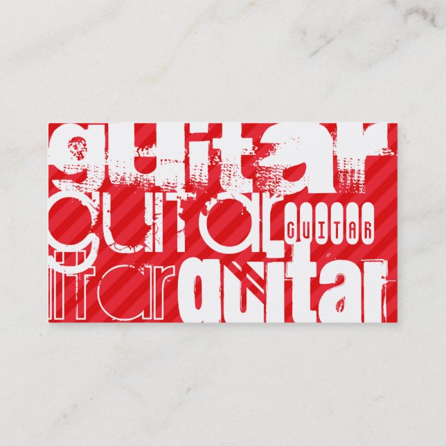 Tarjeta De Visita Guitar; Scarlet Red Stripes (Reverso)