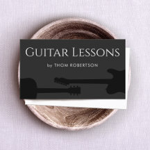 Guitar Teacher Black Business Card