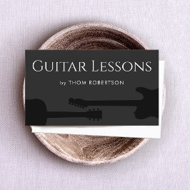 Tarjeta De Visita Guitar Teacher Black Business Card