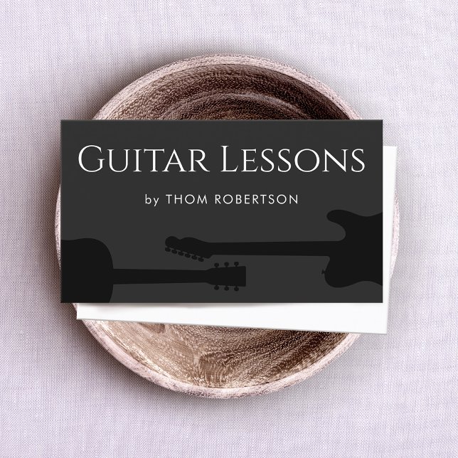 Tarjeta De Visita Guitar Teacher Black Business Card (Subido por el creador)