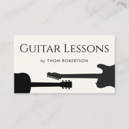 Tarjeta De Visita Guitar Teacher Black White Business Card