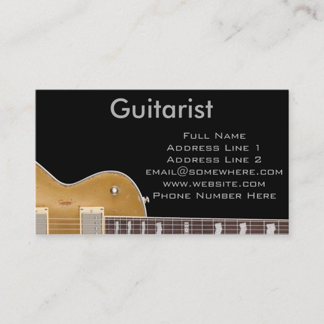 Tarjeta De Visita Guitarista (Anverso)
