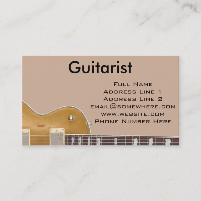 Tarjeta De Visita Guitarista (Anverso)