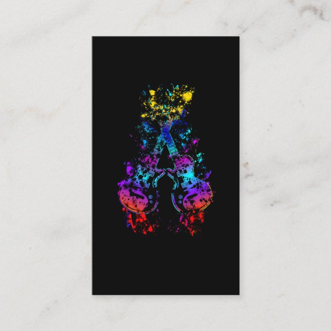 Tarjeta De Visita Guitarista amante del rock retro de guitarra y de  (Anverso)