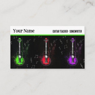 Tarjeta De Visita Guitarista de Guitarismo de Guitarrista