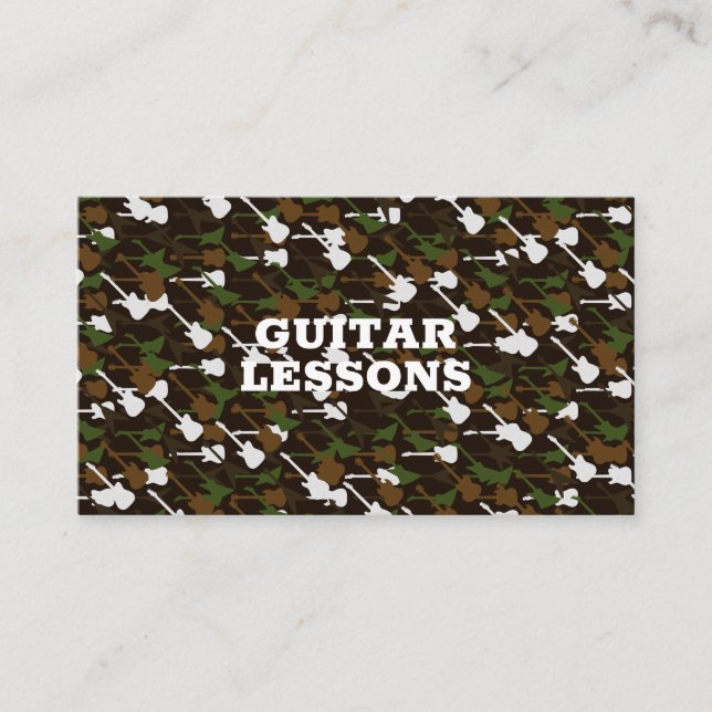Tarjeta De Visita Guitarista de instructores de música en clases de  (Anverso)