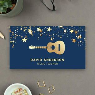 Tarjeta De Visita Guitarista de la música de la guitarra del Relieve