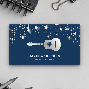 Tarjeta De Visita Guitarista de la música de la guitarra del Relieve