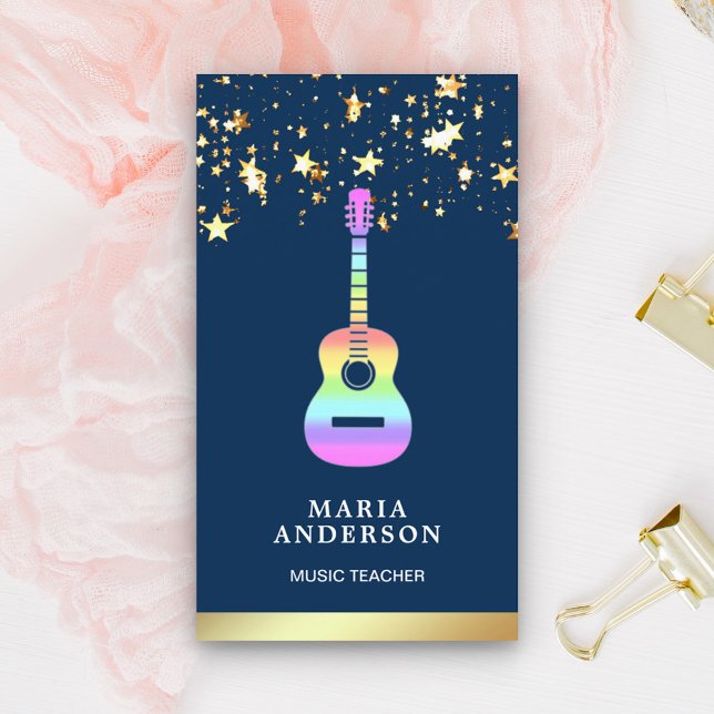 Tarjeta De Visita Guitarista de música de guitarra arco iris del Rel (Subido por el creador)