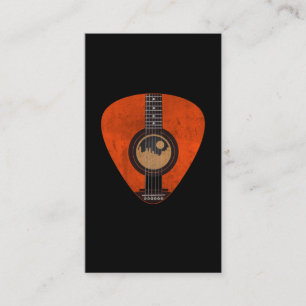 Tarjeta De Visita Guitarista de Música de Púa de guitarra Acústica