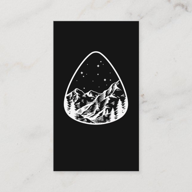 Tarjeta De Visita Guitarista de música de púa de guitarra Mountain P (Anverso)