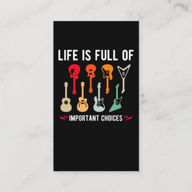 Tarjeta De Visita Guitarista eléctrico acústico amante de la música  (Anverso)