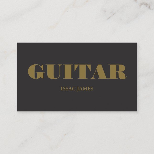 Tarjeta De Visita Guitarista elegante, músico profesional (Anverso)