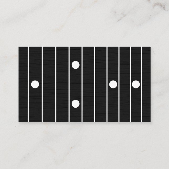 Tarjeta De Visita Guitarista Guitarra Clases de Instructor de Música (Anverso)