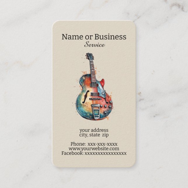 Tarjeta De Visita Guitarra (Anverso)