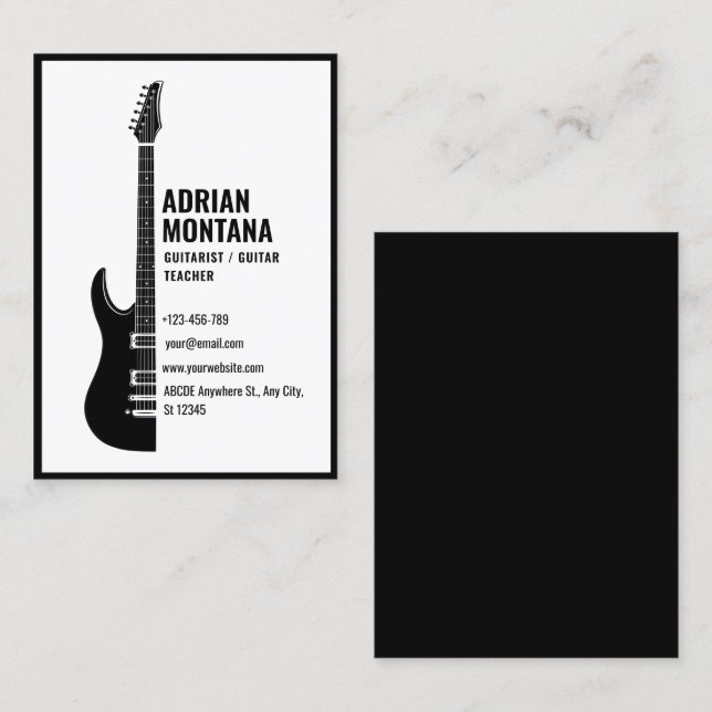 Tarjeta De Visita Guitarra (Anverso / Reverso)