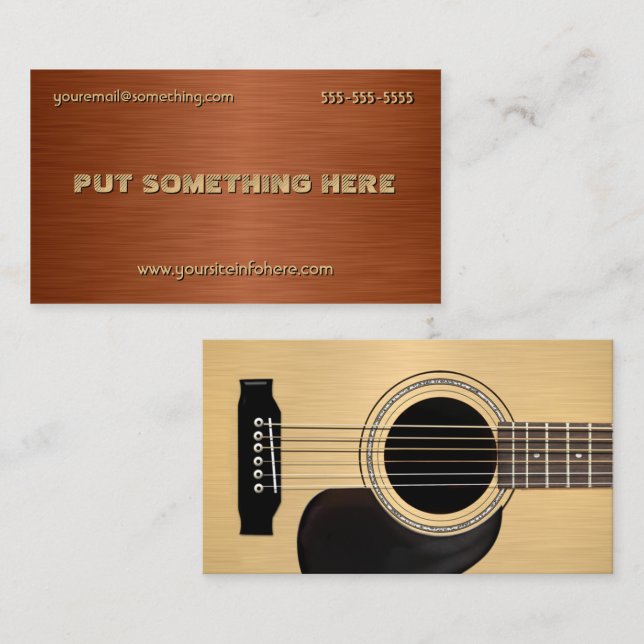 Tarjeta De Visita Guitarra Acústica (Anverso / Reverso)