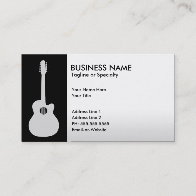 Tarjeta De Visita guitarra acústica (Anverso)