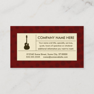 Tarjeta De Visita guitarra acústica de semitono