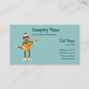 Tarjeta De Visita Guitarra acústica del mono del calcetín