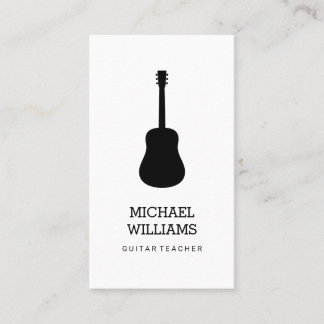 Tarjeta De Visita Guitarra acústica del músico minimalista