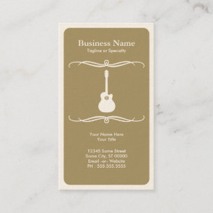 Tarjeta De Visita guitarra acústica moda