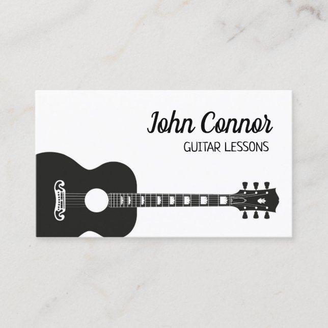 Tarjeta De Visita Guitarra de cuerdas Lecciones privadas Maestra de  (Anverso)
