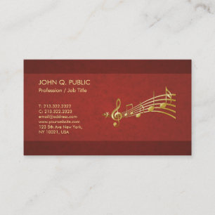 Tarjeta De Visita Guitarra De Música Elegante Silk Finish Luxe